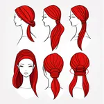 bright red hair ties image